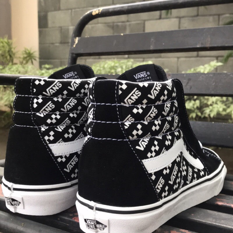 VANS SK8-HI Logo Repeat black white
